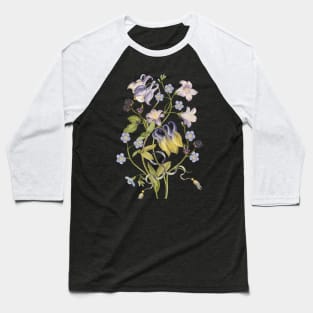 Columbine Flowers Baseball T-Shirt